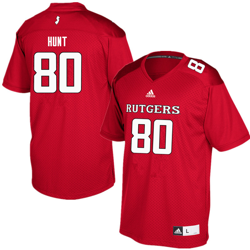 Men #80 Monterio Hunt Rutgers Scarlet Knights College Football Jerseys Sale-Red - Click Image to Close